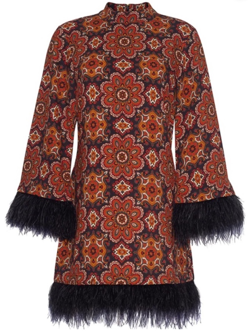 Cara Cara Scarf Medallion Chai Tea Vida Mini Dress - Picture 3 of 8
